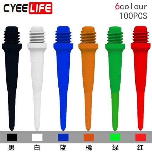 CyeeLife 100PCS Professional Plastic Darts Tips,Replacement Dart Points,8 Colors,CL21Style
