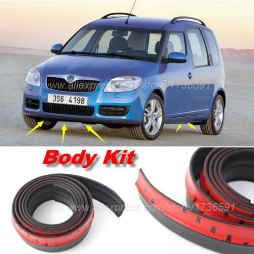 Car Bumper Lip Deflector Lips For Skoda Octavia Yeti Roomster Fabia Rapid Superb Spoiler Skirt Car Tuning View Body Kit Strip
