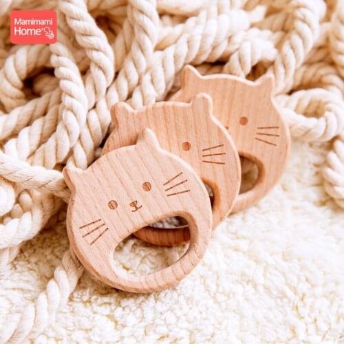 Mamihome 5pc Baby Wooden Teether Lion King Pacifier Chain Pendant Beech Rodent Holder Bpa Free Wodoen Blanks ChildenS Goods Toy