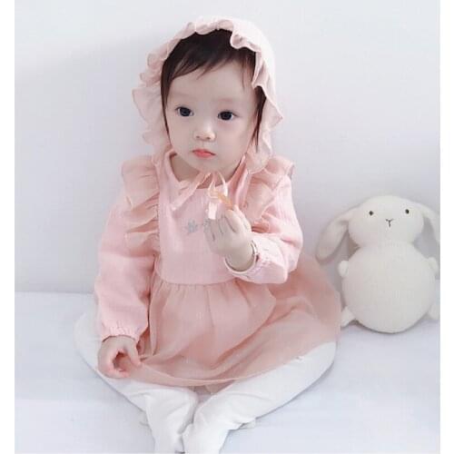 Baby Girl Dress Long Sleeve Embroidery Newborn Baby Dress Girl Cotton Baby Costume Bebe Princess Clothes Infant Romper Dresses