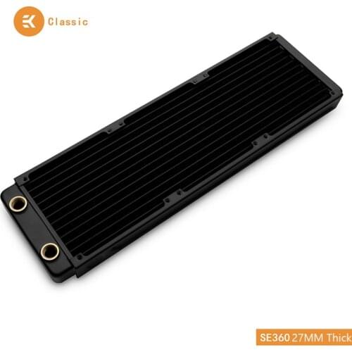 EKWB EK-CoolStream Classic SE 360mm Copper Black Thin Radiator 393 x 120 x 27mm (L x W x H) G1/4 ,Water Cooling Heat Dissipation