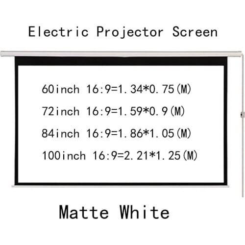 Thinyou 100 inch 16:9 Electric Screen Wireless and wired remote control for LED DLP Projector white Motorized Projector Screen