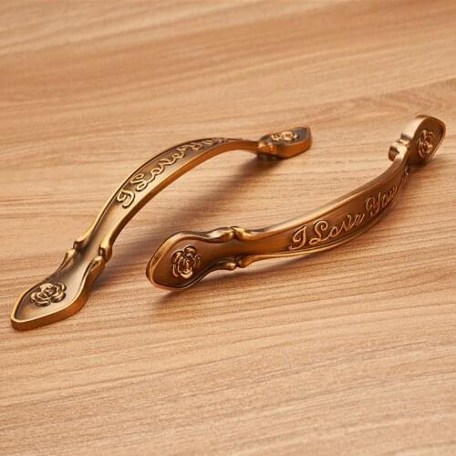 European style simple door handle antique handle retro wardrobe cabinet handle drawer coffee color handle