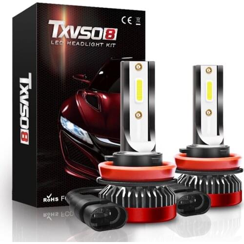 TXVSO8 H8 H9 H11 LED Headlight Bulb 80W Car Light H9 Mini Led Lamp 8000lm 6000K LED 12V Auto COB Diode H8 Lights Luces Coche