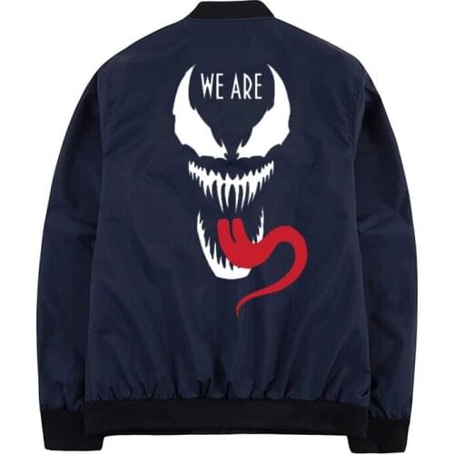 Harajuku We are Venom jackets hip hop windbreaker drop shipping men coats streetwear jacket Stand Collar man clothes wholesale