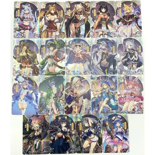 19PCS/set ACG Various Game Heroine Cards Hobby Collection Anime Cards Sexy Nude Toys Hobby Collection Cards Gentleman Card