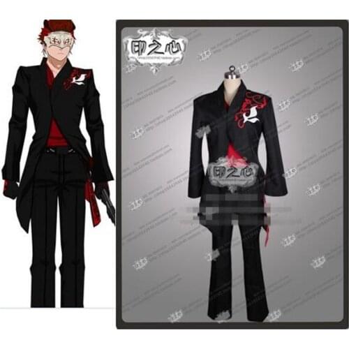 Anime Adam Red And Black Uniform With Printed Mask Customzied Cosplay Costume Shirt+Coat+Pants C