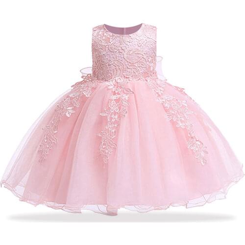 2021 Newborn Wedding Baby Girls Lace Princess Dress Infant Party Christening Dresses For Baby Baptism 1st Year Birthday Dress