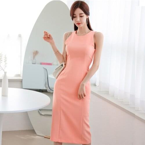 MingJieBiHuo Solid Summer Dresses