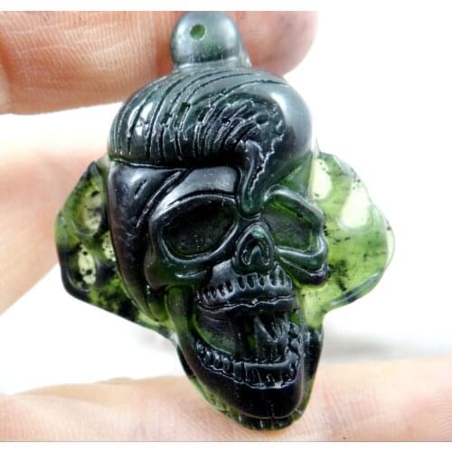 Natural stone Quartz crystal Chinese hand-carved statue of Skeleton amulet pendant for diy jewelry making Necklace Accessories
