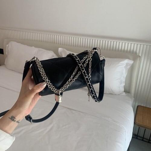 New Lingge chain cylinder bag Single Shoulder Bag Mini messenger bag fashionable purses