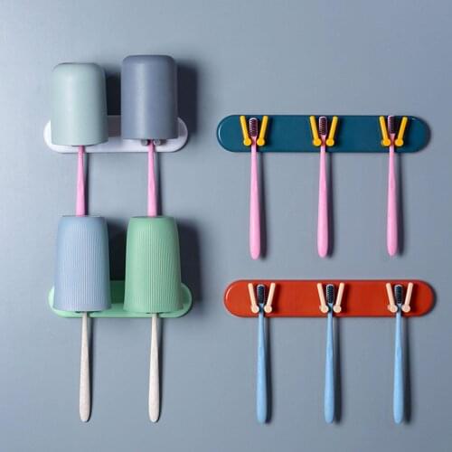 Plastic Toothbrush Holder Toothpaste Storage Rack Shaver Tooth Brush Dispenser Bathroom Organizer Accessories Set Tools