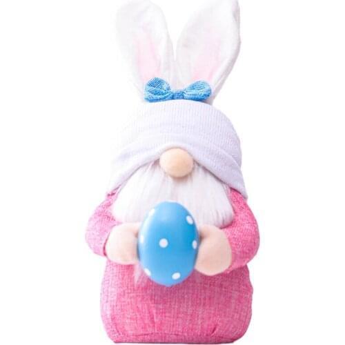 Plush Toy Rabbit Ears Easter Decor Gnome Shape Childrens Toys Party Decoration Bunny Doll