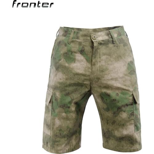 Summer Standard Military Tactical Cargo Shorts Men Camouflage Army Short Male Pockets Cotton Rip-Stop Casual Shorts