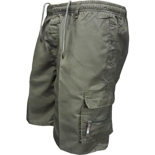 Board Shorts Summer Men Multi Pocket Drawstring Baggy Cargo Shorts Casual Knee Length Pants