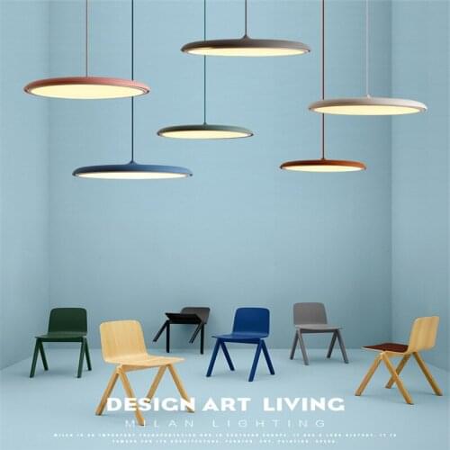 Nordic Macaron Simple Cafe Pendant Light Post-modern Living Room Restaurant Lamp Denmark Creative Bar Saucer Lamp Free Shipping