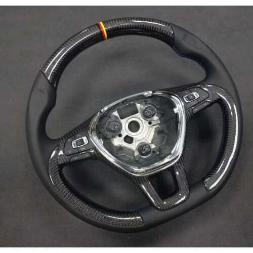 Cuatomized Carbon Fiber Sports Steering Wheel Alcantara Leather compatible for Volkswagen Bora 2015-2021