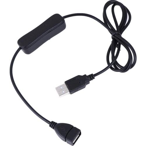 1M usb date cable male to female switch on off cable toggle led power line