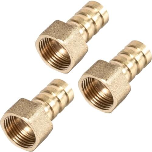 Uxcell 3pcs Brass Barb Hose Fitting Connector Adapter 12mm Barbed X G3/8 Female Pipe connect lines for air water fuel oil