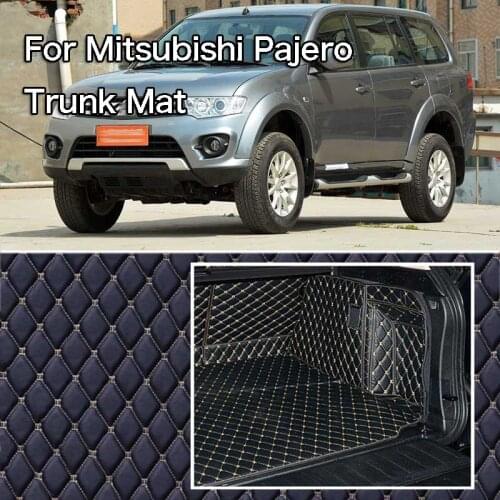 PU Leather Rear Trunk Cargo Liner Protector Mat Seat Back Cover For Mitsubishi Pajero