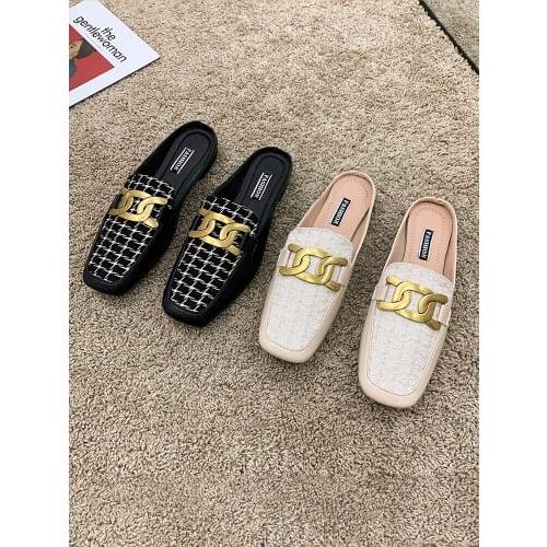 Womens shoes slippers outdoor spring 2021 new low-heeled fashion low-heeled mules
