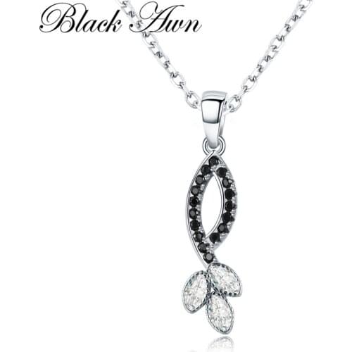 Romantic 2020 New Arrival 925 Sterling Silver Sparkling Leaves Pendant Necklace Women Pendants & Necklaces Jewelry K003