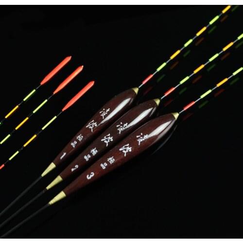 1/3pcs Fishing Float Wood Fluorescent High Sensitivity Bobber Luminous Float Marked Bold Fishing Night Float Buoy Tackles
