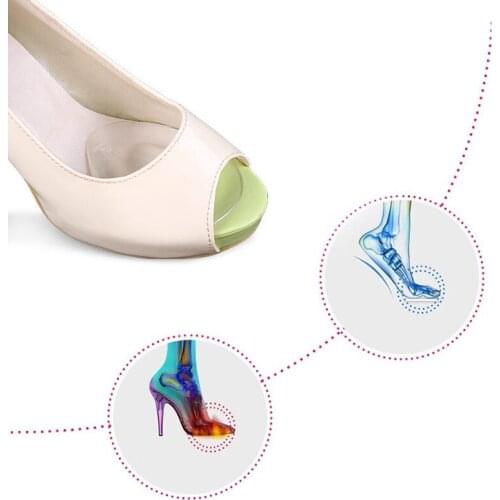 1 Pair Ladies High Heel Pads Pedicure Tool Shoe Insole Female Pain Relief Silicone Forefoot Pad Anti-skid Foot Care Pads