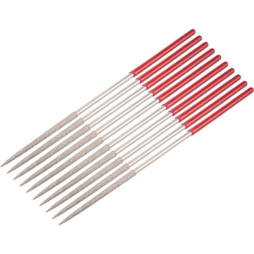 Uxcell 10Pcs 3mm x 140mm Round Diamond Needle File 150 Grit