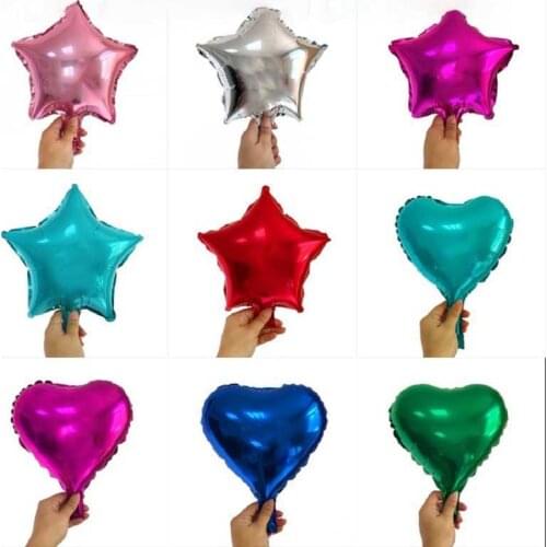 10pcs/lot 10 inch Balloon Red heart Wedding Star Aluminum Foil Balloons Inflatable Gift Birthday Baloon Party Decoration Ball