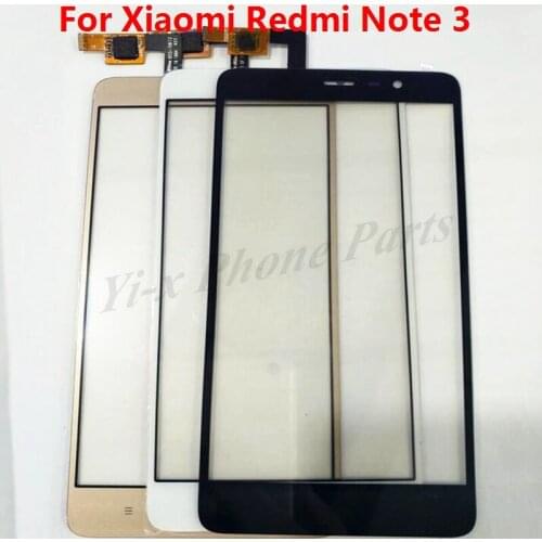10pcs/lot Front Touch Screen Sensor Digitizer Glass lens For Xiaomi Redmi note3 note 3 Replacement Parts with White/Black/Gold