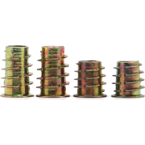 10pcs M4 M5 M6 M8 M10 Zinc Alloy Thread For Wood Insert Nut Flanged Hex Drive Head Furniture Nuts