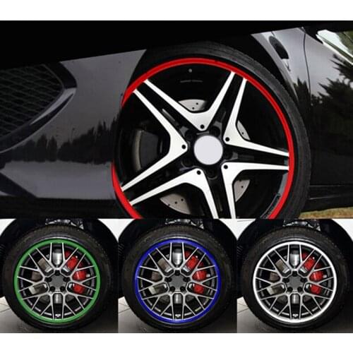 16Pcs/Sheet Bike Motorcycle Car Reflective Rim Tape Strips Wheel Stickers Decals Motorcycle Car Tape Car Styling 4 Colors