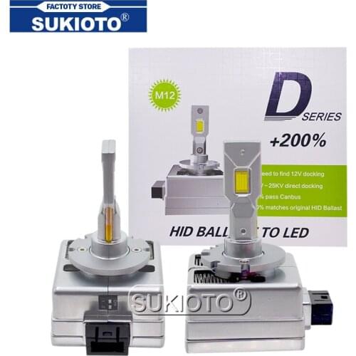 SUKIOTO 2PCS D3S LED 90W 20000LM Car Light D1S D4S D2S LED Canbus Headlight D5S D8S LED Bulb Kit to Replace HID Conversion Lamps