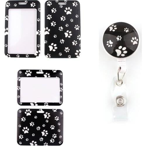 20pcs/lot BH1521 Blinghero Cartoon Dog Footprints Silicone Retractable Badge Reel Nurse Exhibition Name lanyard ID Card Chest