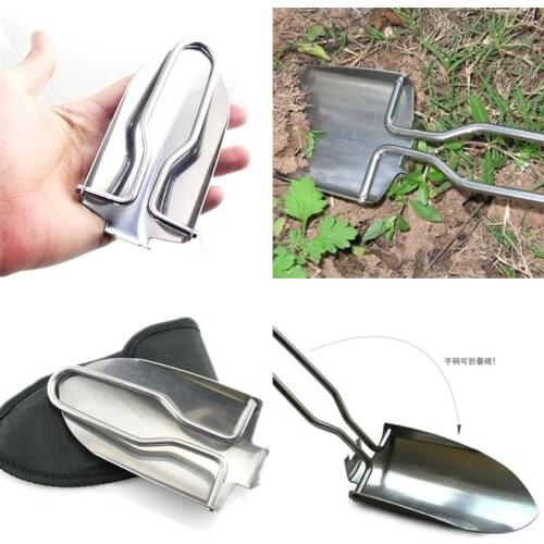 2018 new mini outdoor portable stainless steel shovel small gardening folding shovel