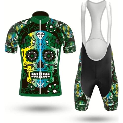 2021 Skull Cycling Jersey Set Road Mountain Bike Cycling Clothing Set MTB Bicycle Sports Wear Suit Cycling Clothes Set for Mans