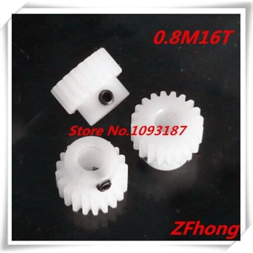 4pcs POM Nylon Gear 0.8M16T 16 Ttooth Teeth Mould 0.8 Plastic Gear Bore 3mm or 4mm,5mm,6mm