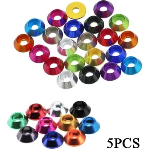 5/10pcs M3 M4 Aluminum Lock Nuts Nylon Nut Alloy Flat Cone Cup Head Screw Gasket Self-Tightening for RC Car Drone Quadcopter