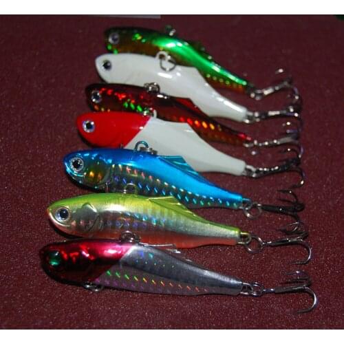 5PCS Fishing Deep sea Metal Jigbait Jig Lure VIB Spoon Bass Spinner baits 20g Free shipping