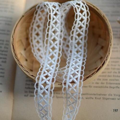6m Lovely Designed Polyester Embroidered African Lace Water Soluble Lace Trim Ribbon DIY Clothing Accessories