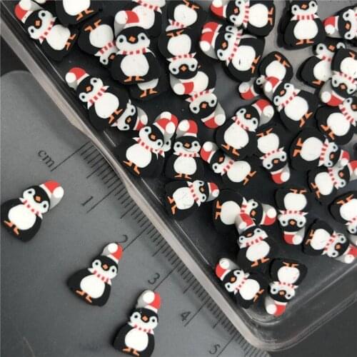60g Chirstmas Penguin Polymerclay,Soft Clay Sprinkles For Kid Diy,Craft Filler,Craft Diy Making,Scrapbook Decoration,Nail Arts