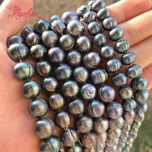 9-10,10-12,11-14mm Dark Gray Beads Irregular Freshwater Pearl Natural Stone Beads for DIY Women Necklace Jewelry Making 15"