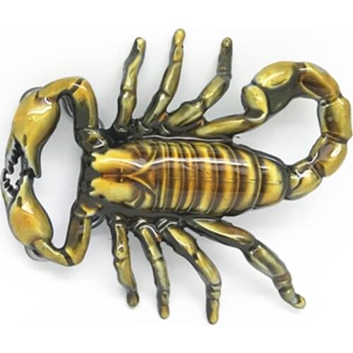 Belt Accessories Color Yellow 3D Scorpion Metal belt buckle for belt 4cm