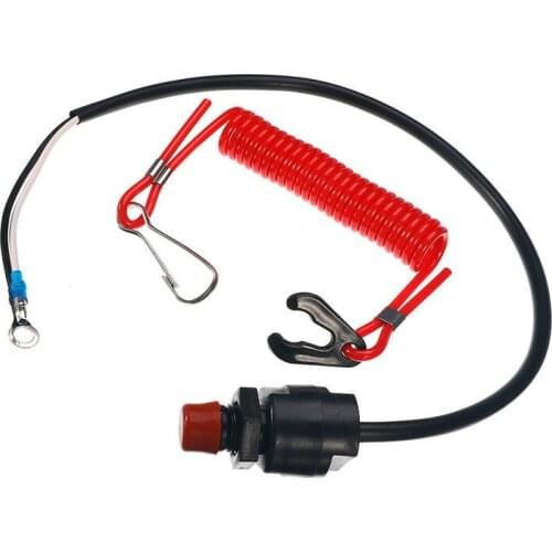 Emergency Kill Stop Switch Outboard Cut Off Boat Motor Emergency Kill Stop Switch 2.8x5.5cm W/Safety Tether Lanyard