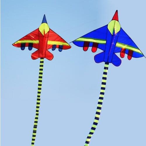 Free shipping high quality plane kite wholesale nylon ripstop fighter kite with handle line outdoor toys wei kite elf aircraft