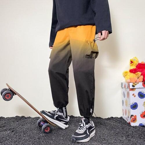 New Men’s Side Pockets Harem Pants Hip Hop Jogger Sweatpants Male Streetwear Elastic Waist Loose Men Trousers Japanese Style