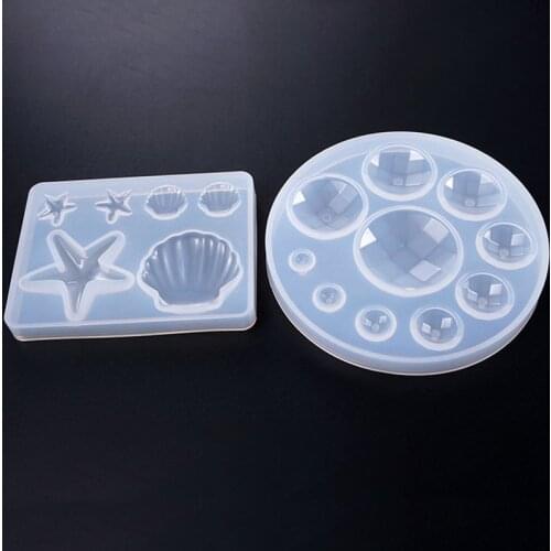 Marine Shell Mold Handmade Starfish Button Silicone Mould DIY Pendant Epoxy Mould Jewelry Tools