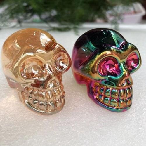 Titanium coated skull head, personalized room, home, office decor, 1PC 90-95g size 50mm