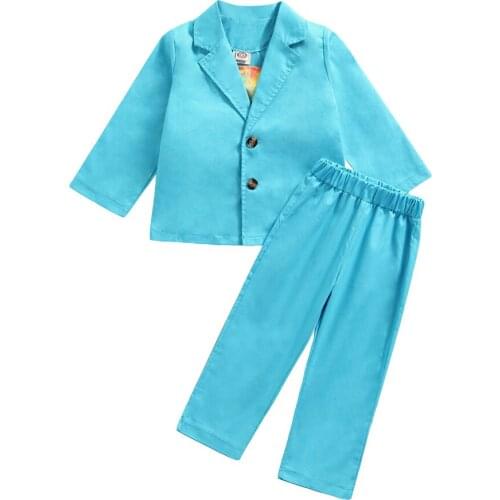 2021 2-7Y Fashion Kid Baby Girl Clothes Set Autumn Blue Solid Long Sleeve Suit+Tie Dye Print Vest+Pants Spring Autumn 3pcs